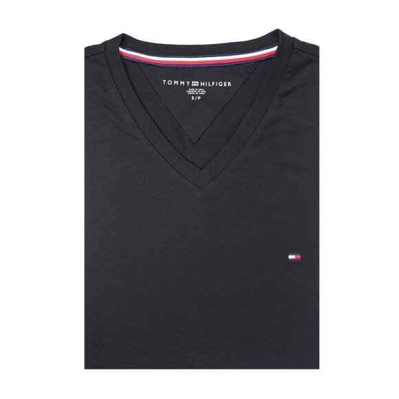 NWT TOMMY HILFIGER Men SS V Neck Logo Classic Fit T-Shirt Tee Cotton MSRP $36.50 - Picture 1 of 1